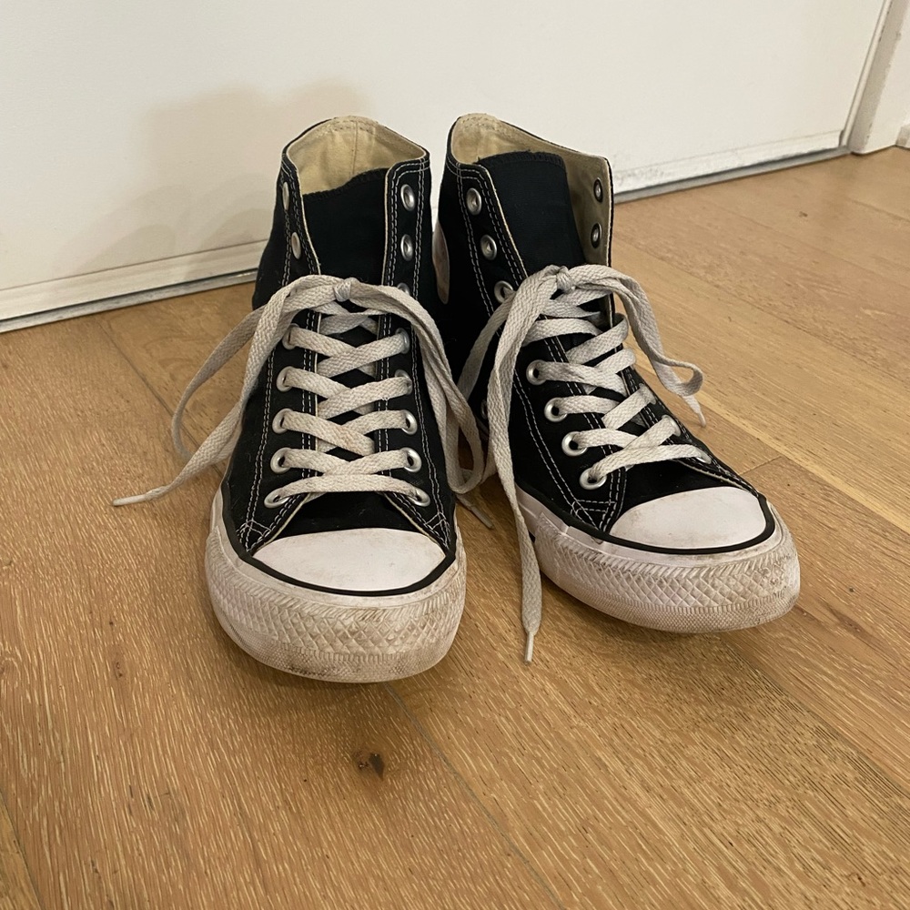 Black High-Top Converse Sneakers